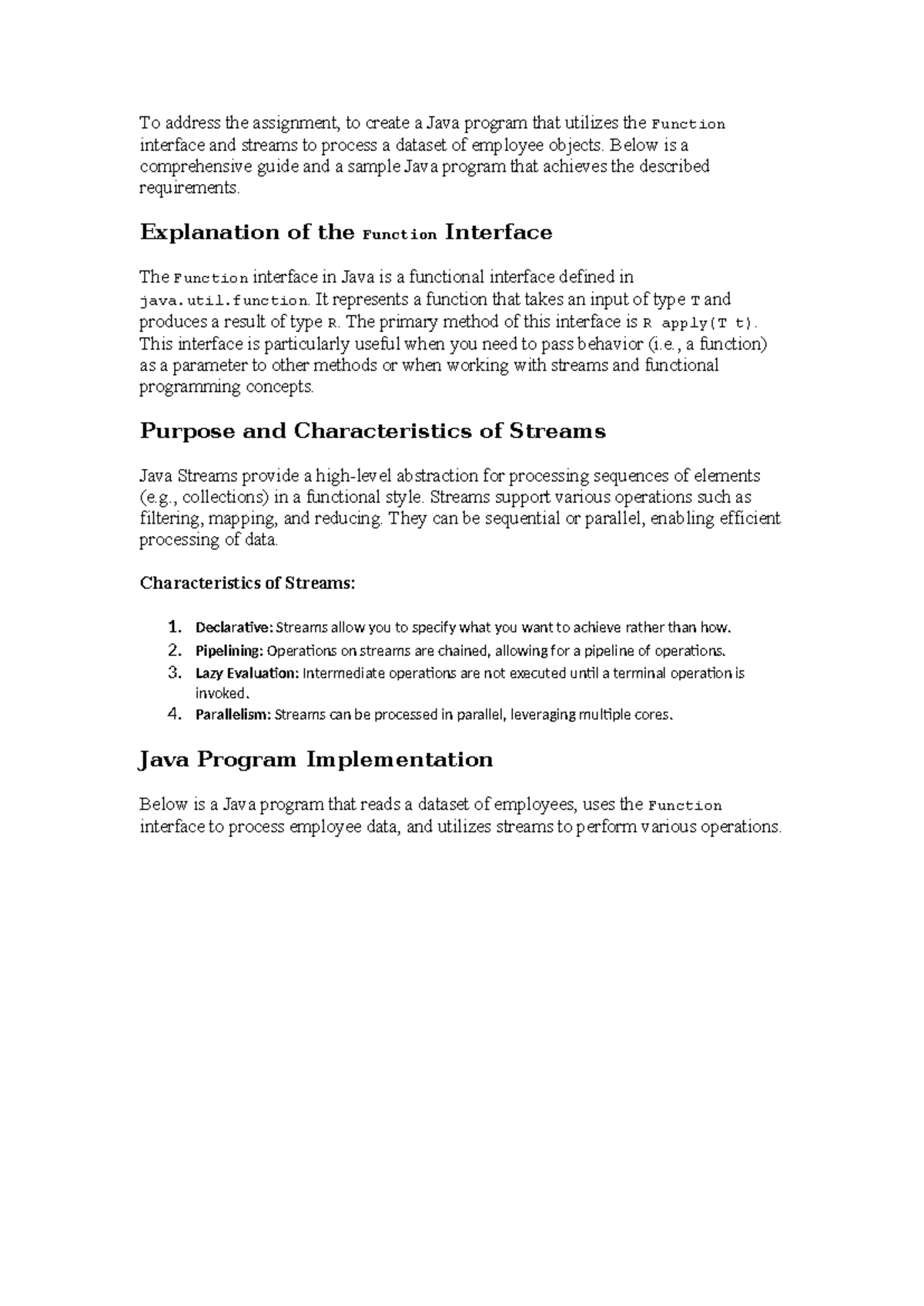 Function assignment - Statistics - To address the assignment, to create ...