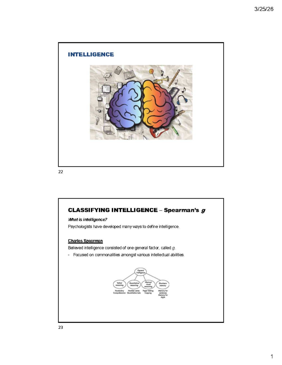 INT 101: Classifying Intelligence and Creativity - Studocu