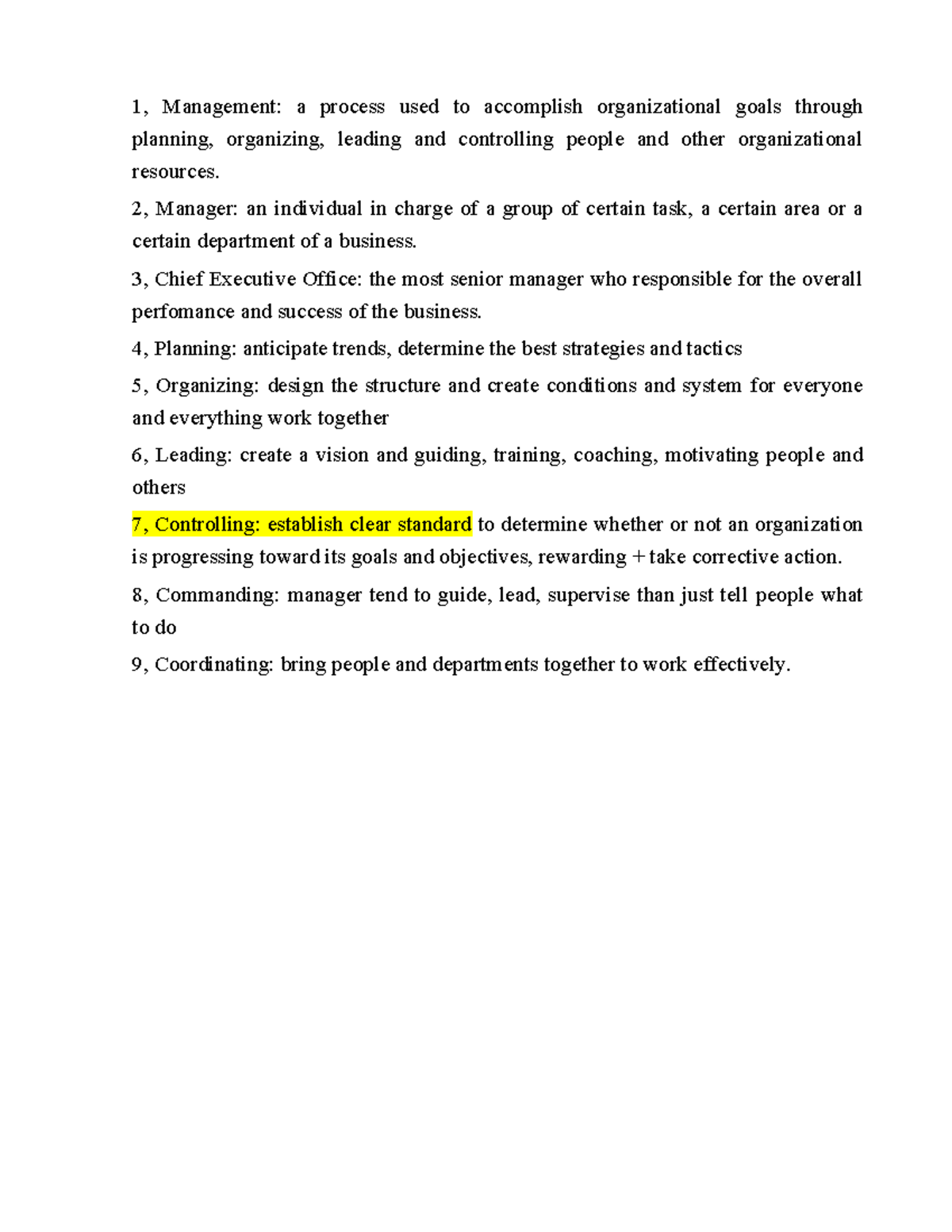 Ôn 1 - Management Concepts and Functions Overview - Studocu