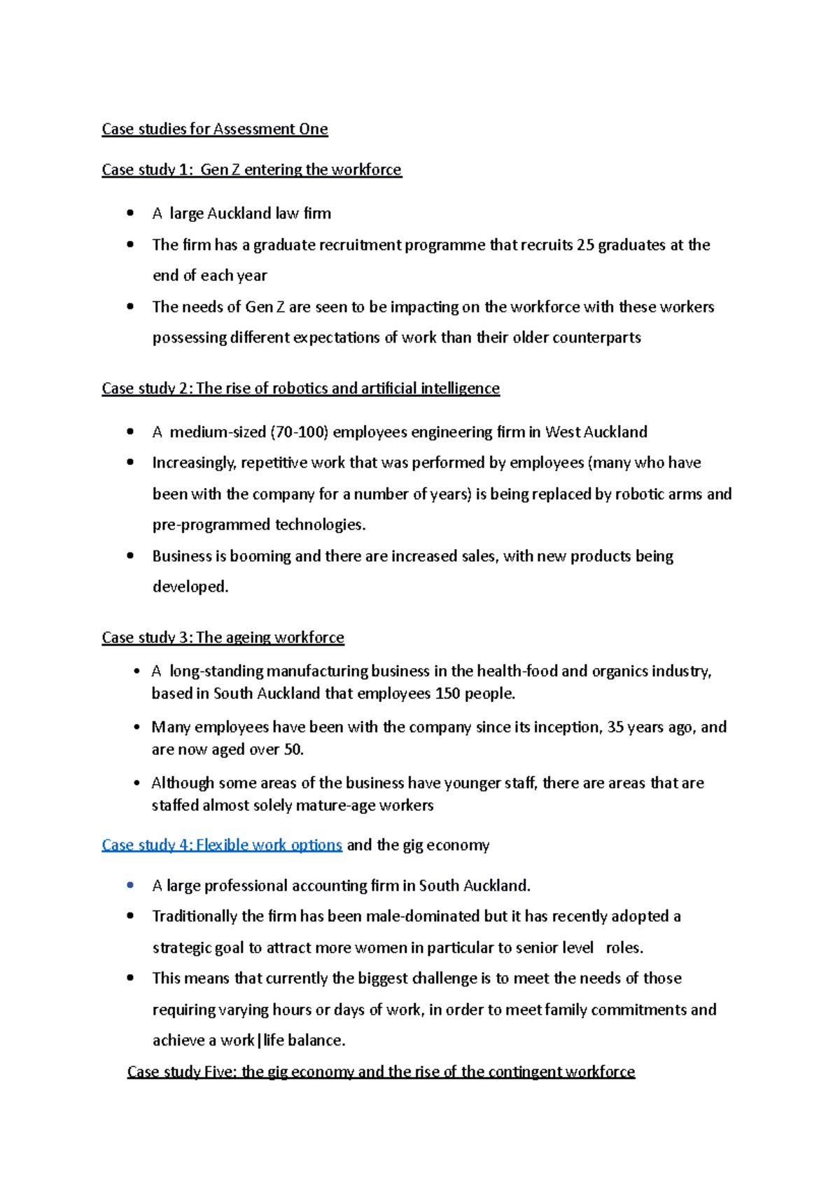 Case studies for Assessment One - Business is booming and there are ...