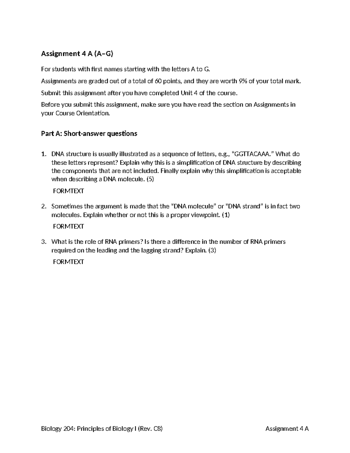 Assignment 4A (A-G) - Graded Questions and Revision Guidelines - Studocu