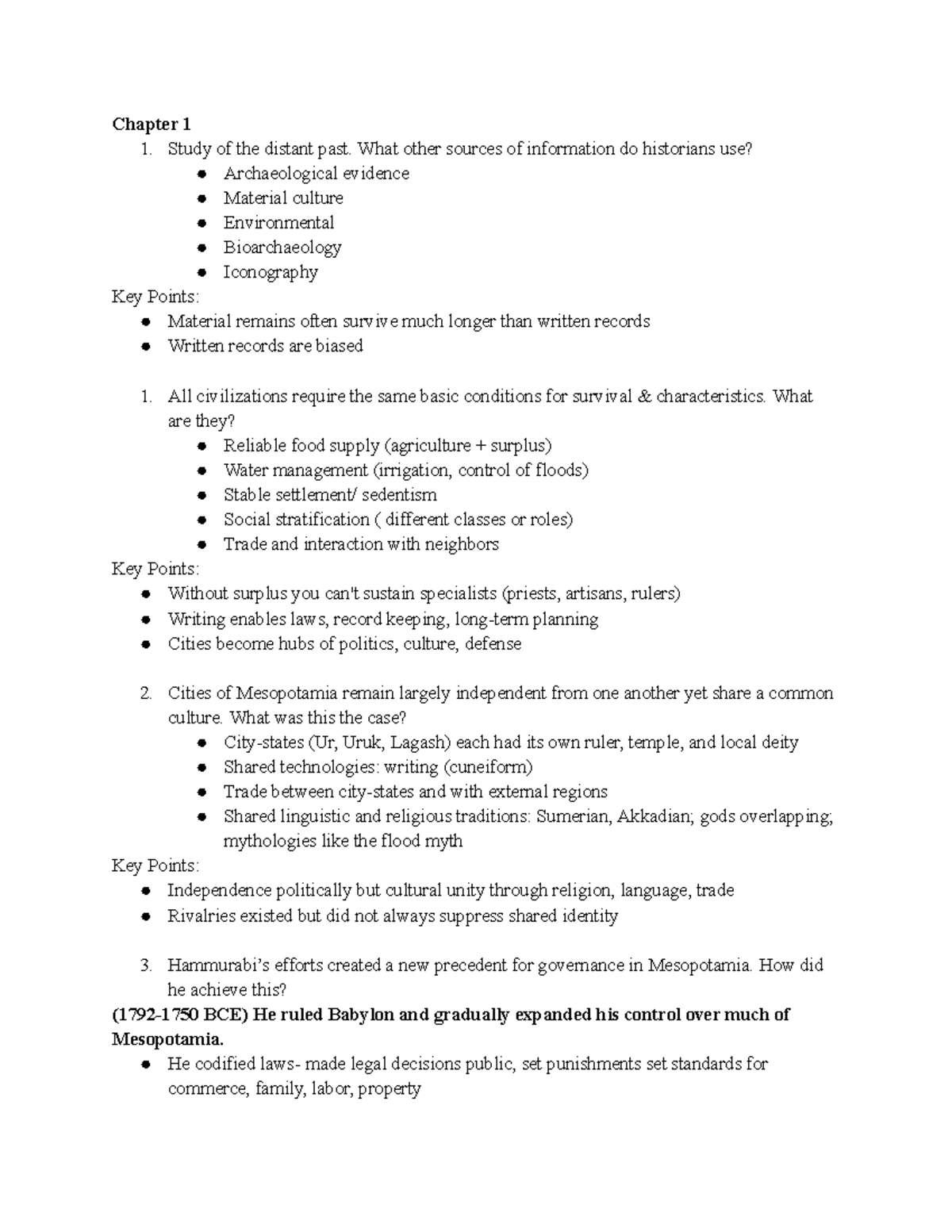 Ancient Civilizations Study Guide: Key Developments & Impacts (HIST 101 ...