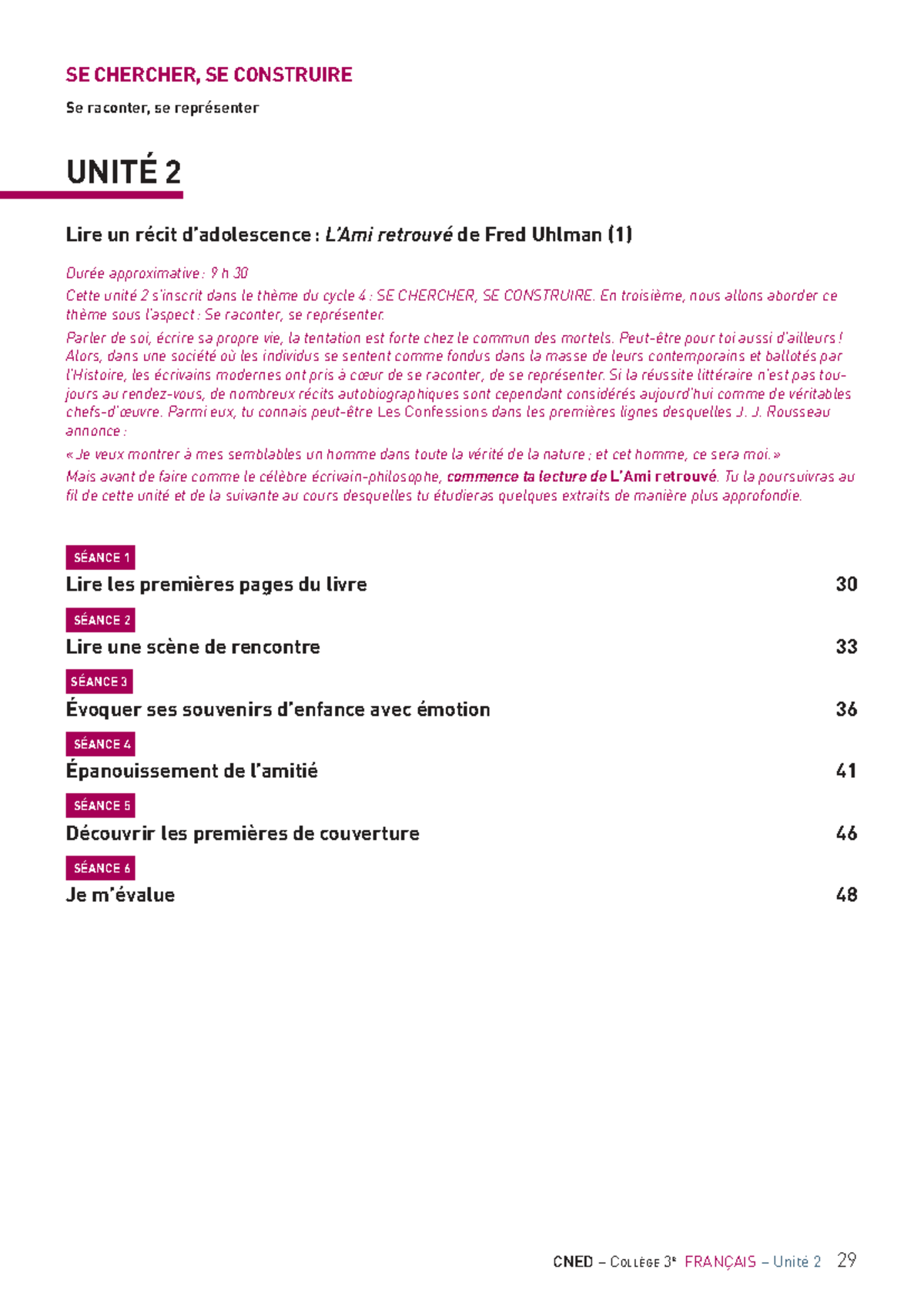 4FR31TEWB0124U02 - Unité 2 : Se raconter et se représenter dans ...