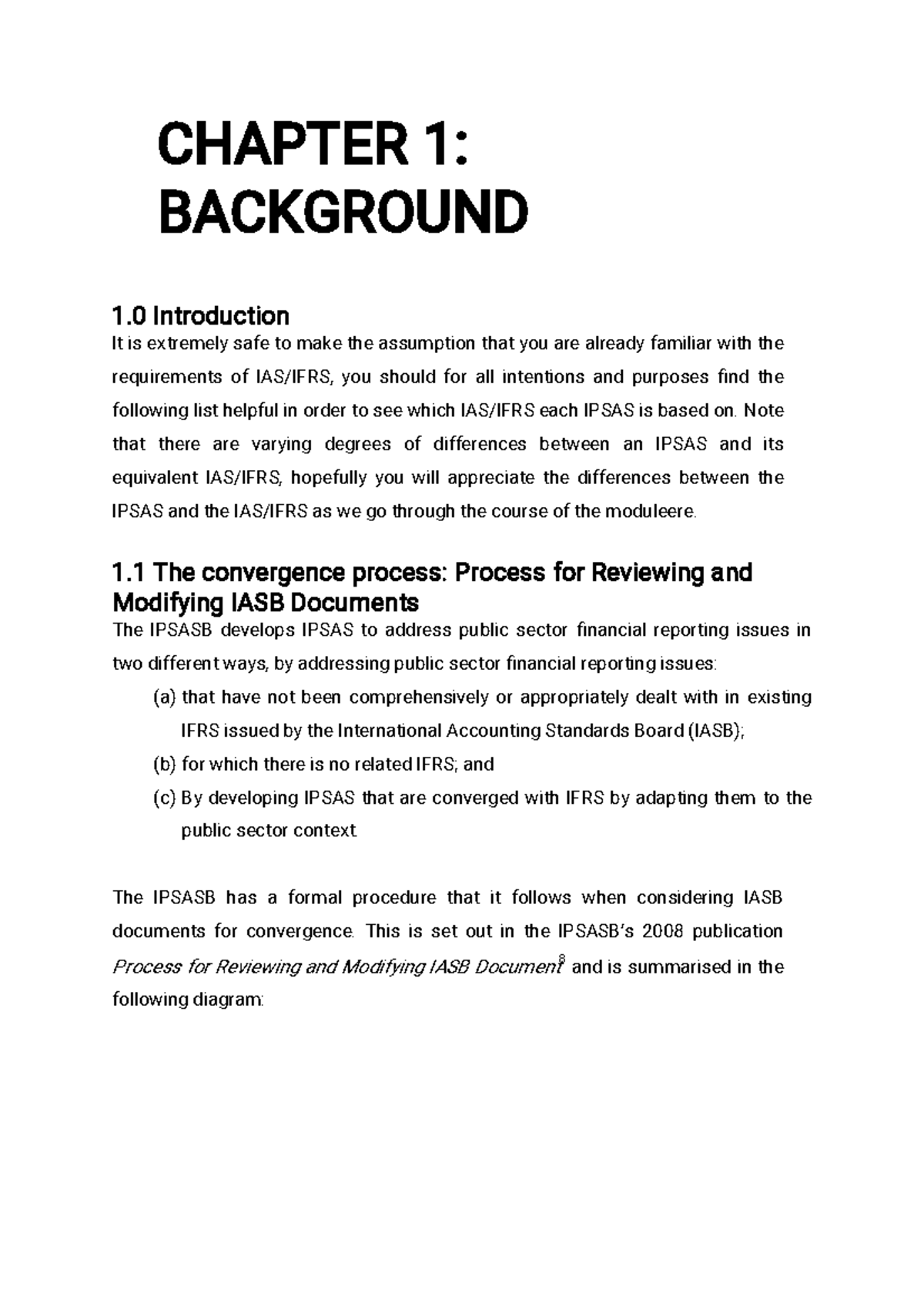 IPSAS 1: Background and Introduction to International Standards - Studocu