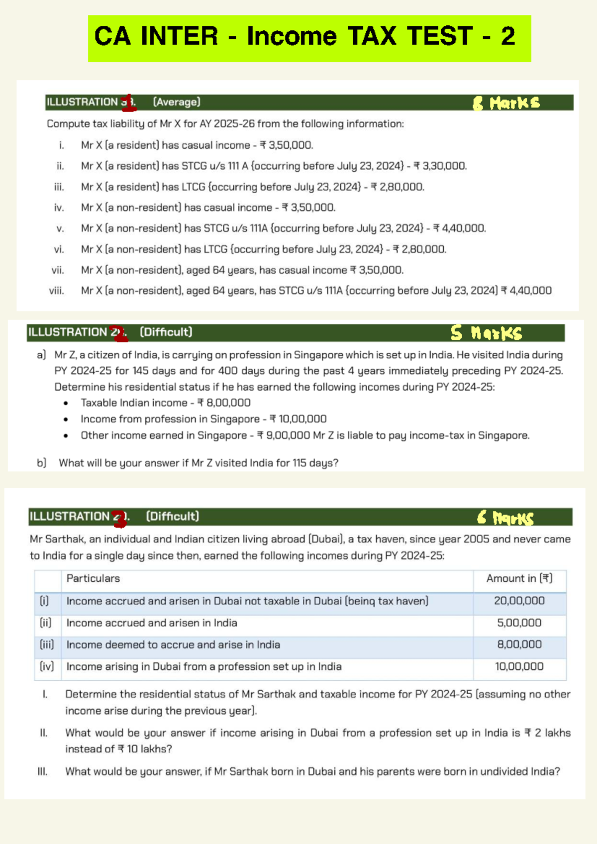 CA Inter Income TAX TEST 2 by VG SIR - CA Intermediate - CA INTER ...