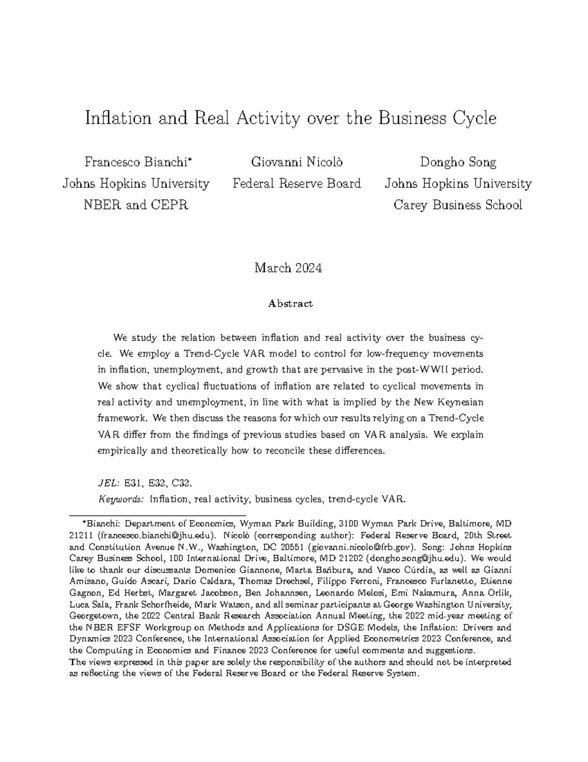 Bài đọc - Teamwork - Inflation and Real Activity over the Business ...