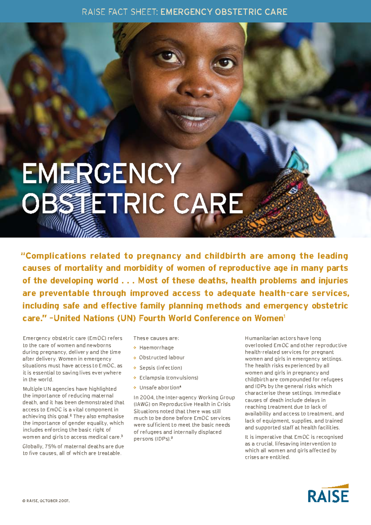 Emoc in emergencies - I need more material for studying - © RAISE ...