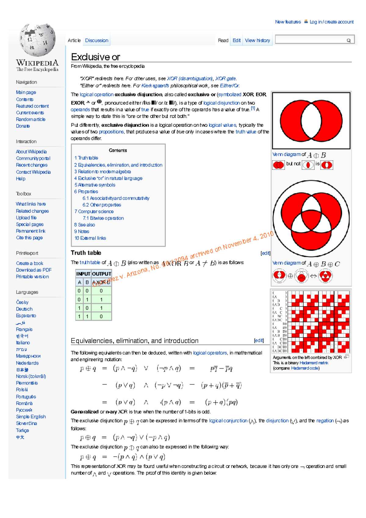 Gonzalez Math 2010 - Notes on Exclusive Or and Discrete Mathematics ...