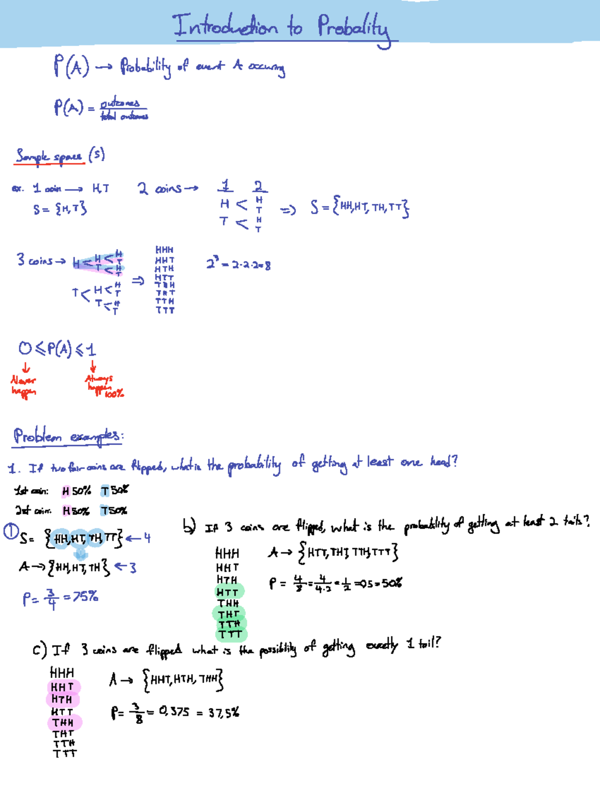 Organic Chemistry Tutor Notes - PA 9 Probability Outcomes - Studocu