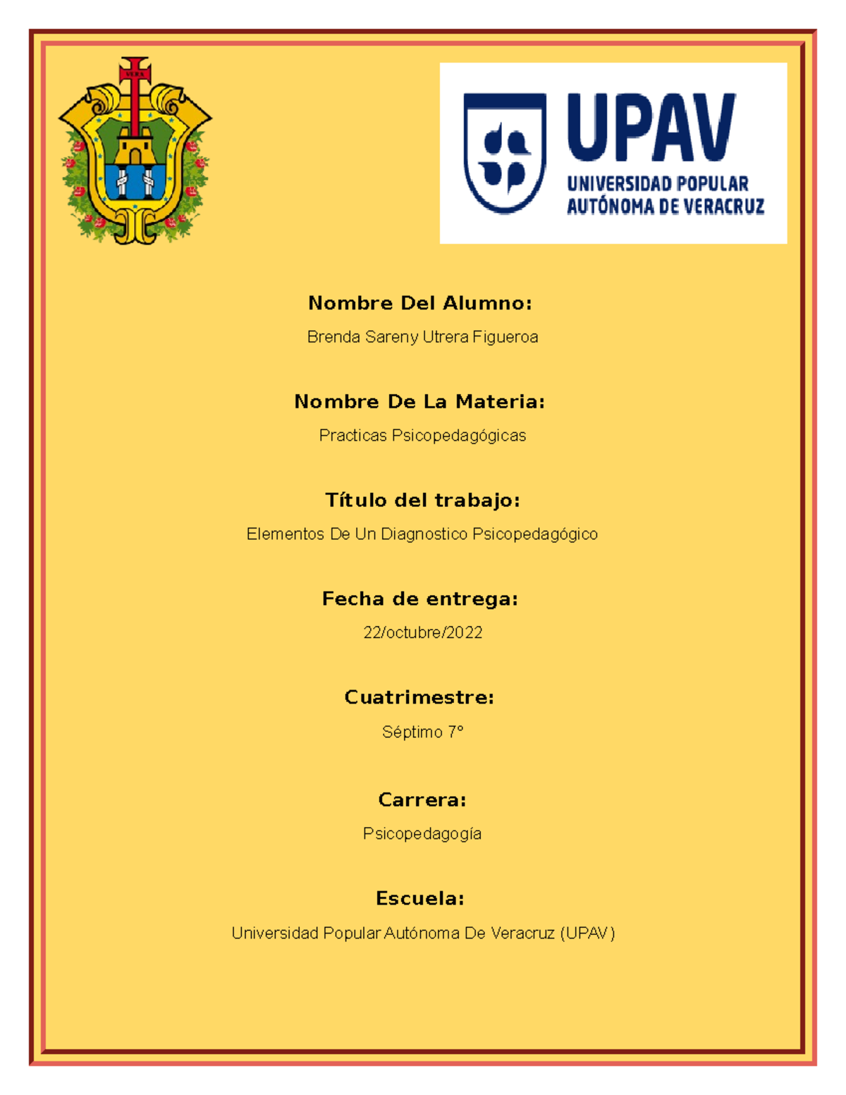 Elementos Clave en el Diagnóstico Psicopedagógico - Prácticas 7° - Document Preview