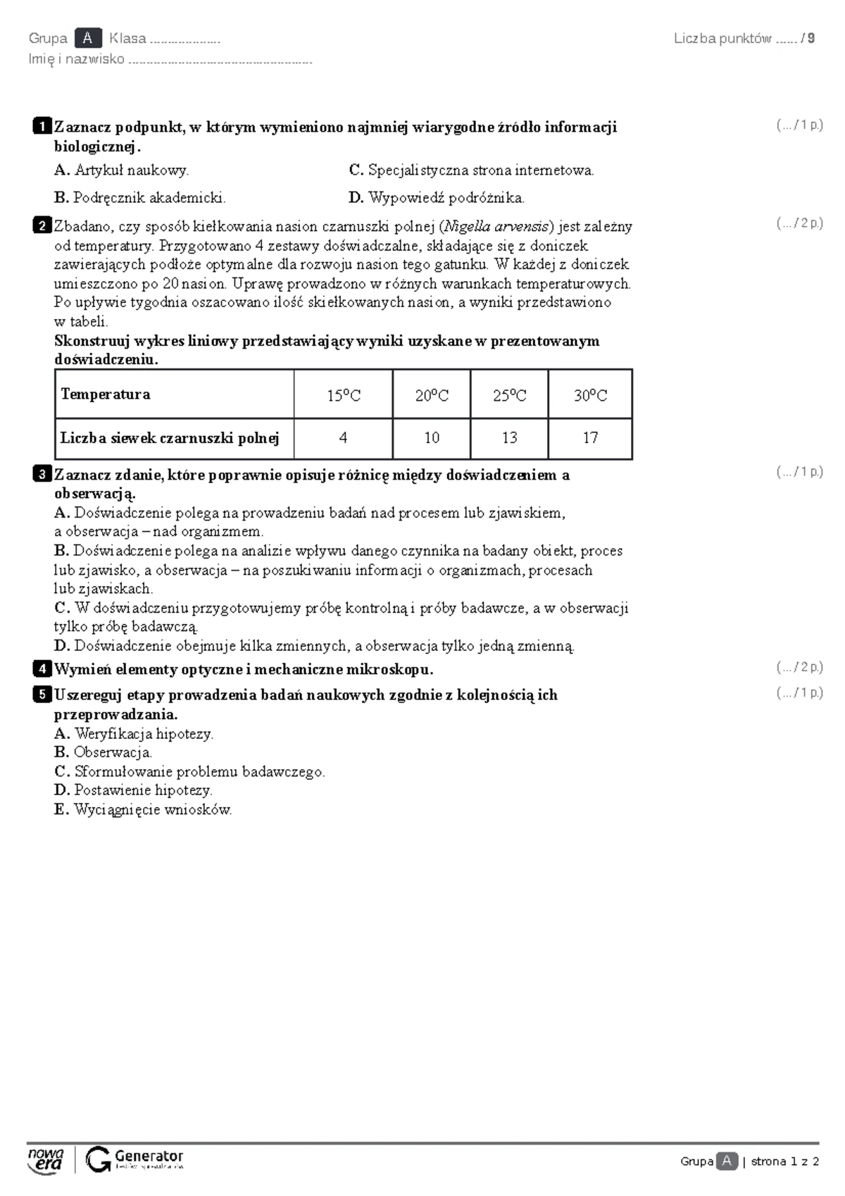 Na Tropach Przyrody 6 Sprawdzian Dział 1 www.studocu.com