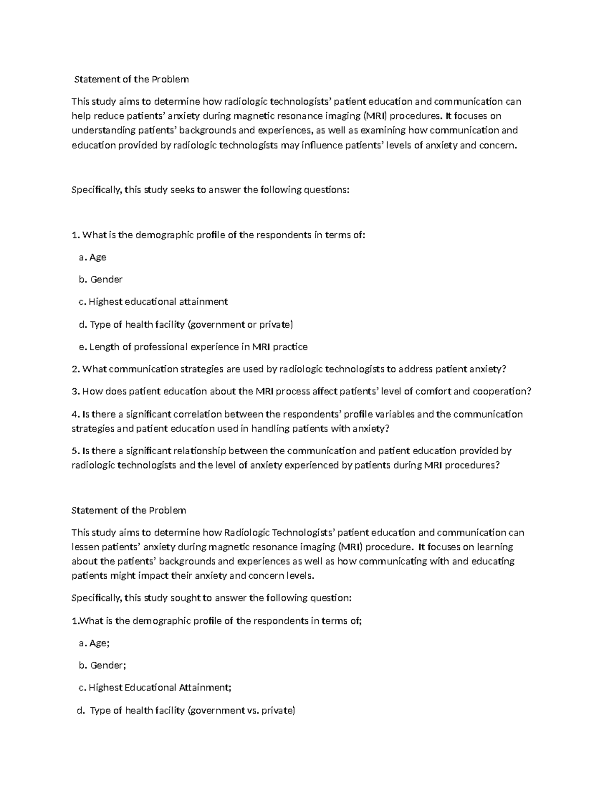 Radiologic Patient Education & Communication: Reducing MRI Anxiety ...