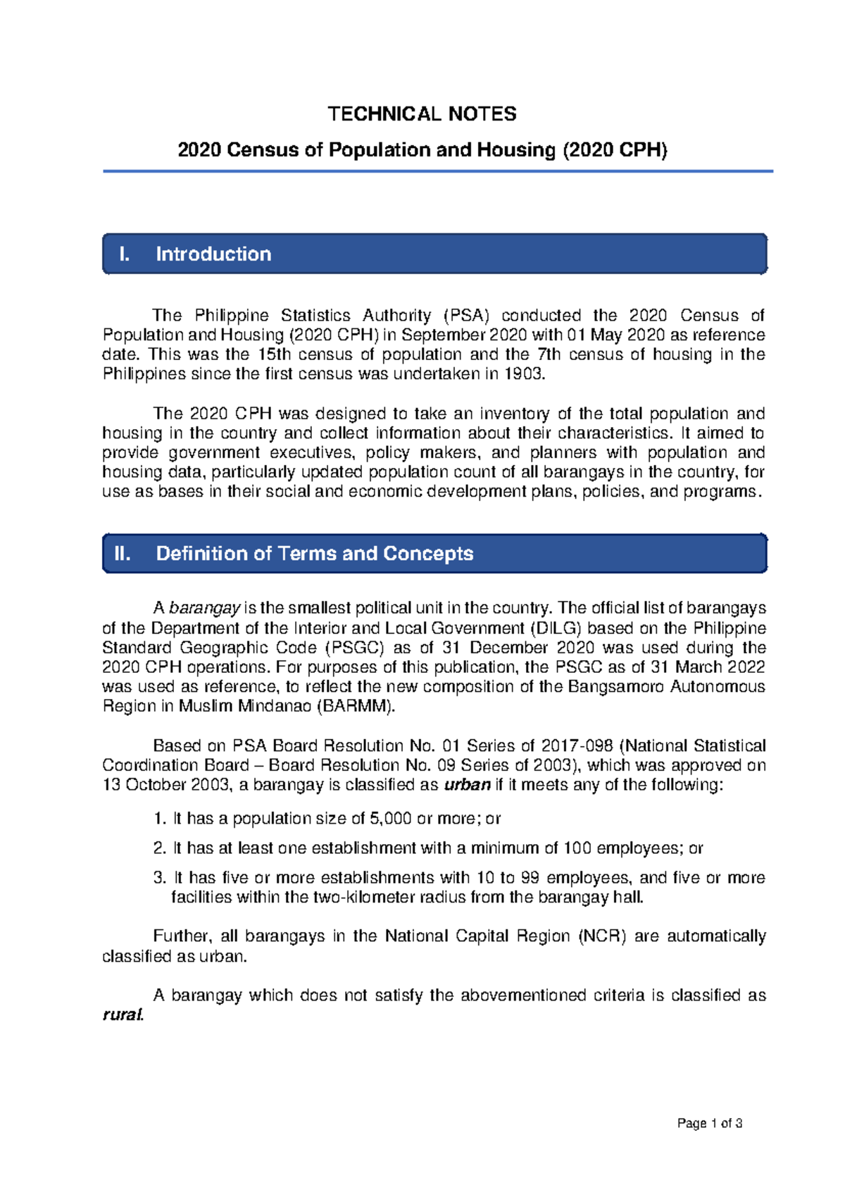 Technical Notes on Urban Population Classification RML 063022 ONS - Studocu