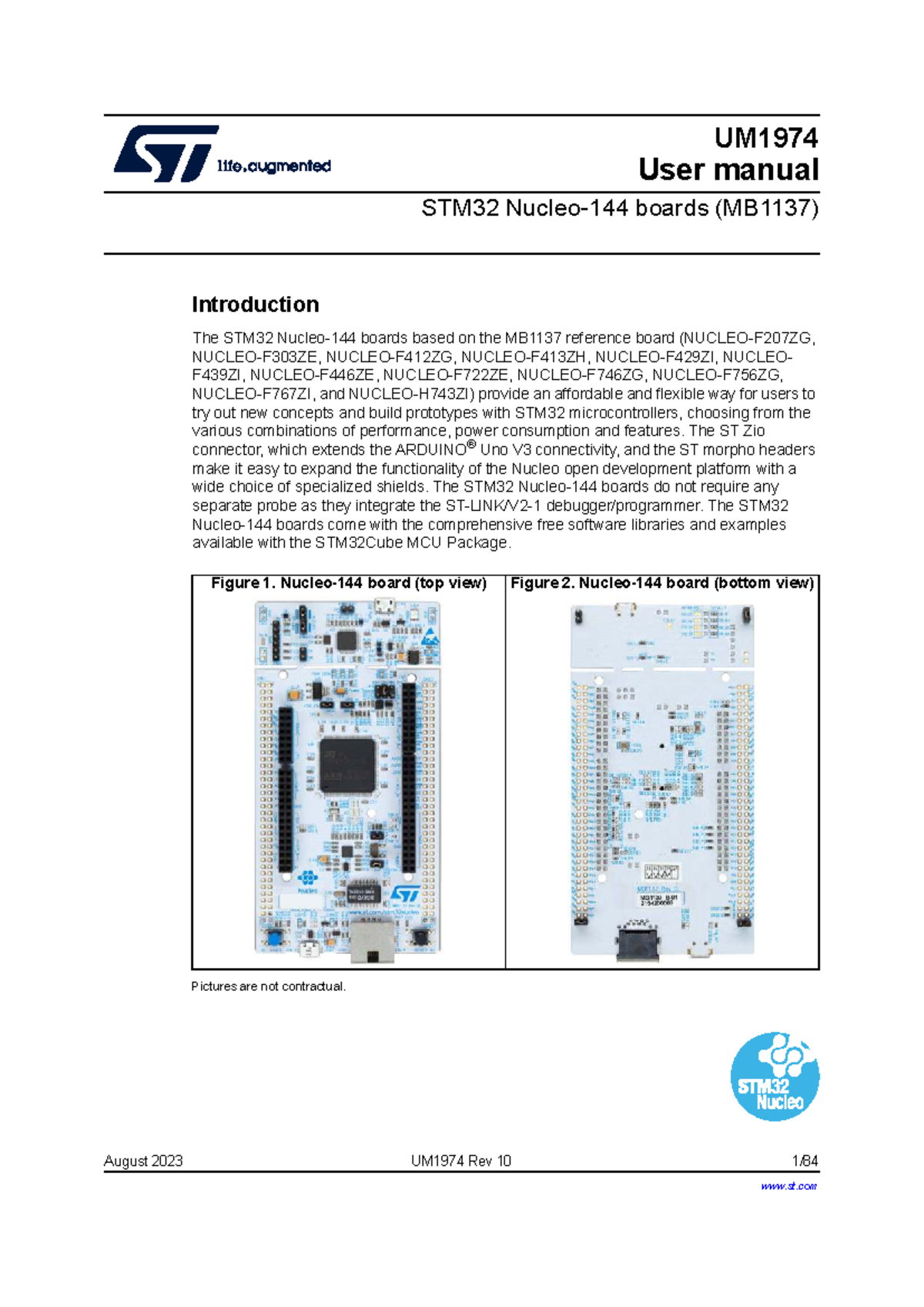 UM1974 STM32 Nucleo 144 Boards (MB1137) User Manual - Studocu