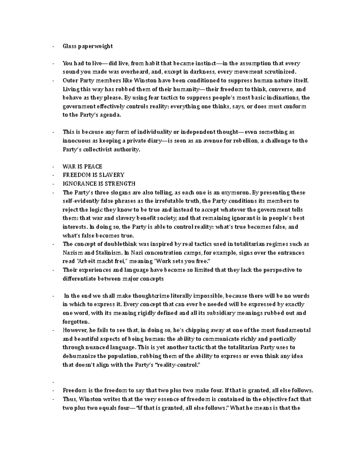 ENG 101: Analysis of Orwell's Totalitarian Themes in "1984" - Studocu