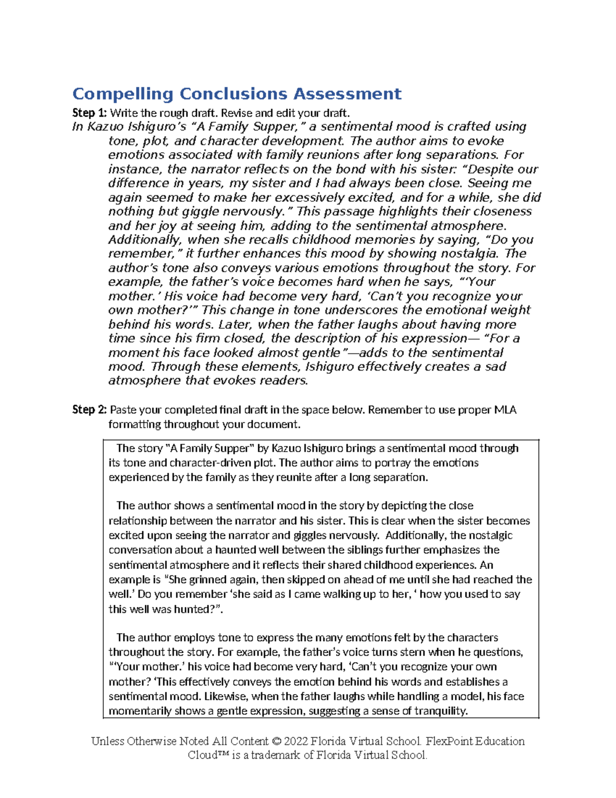 Compelling conclusions assess rubric - Compelling Conclusions ...