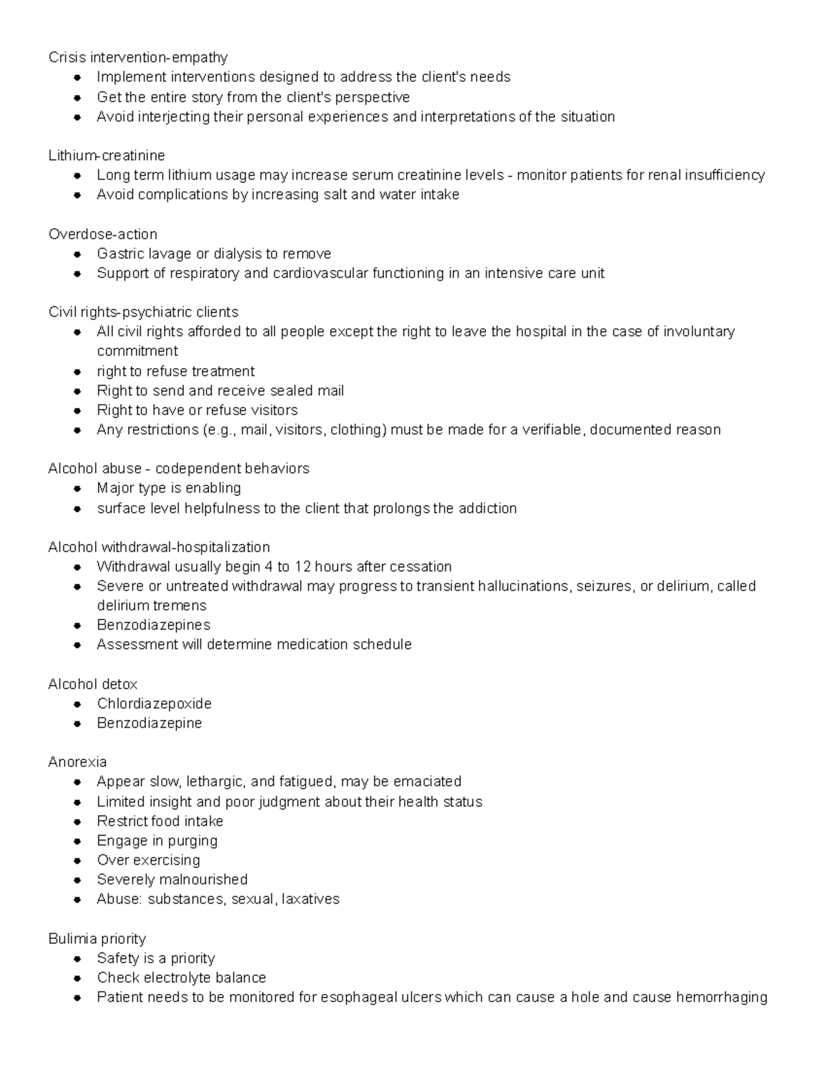 Mental Health NUR 101 Final Exam Key Concepts & Answers - Studocu