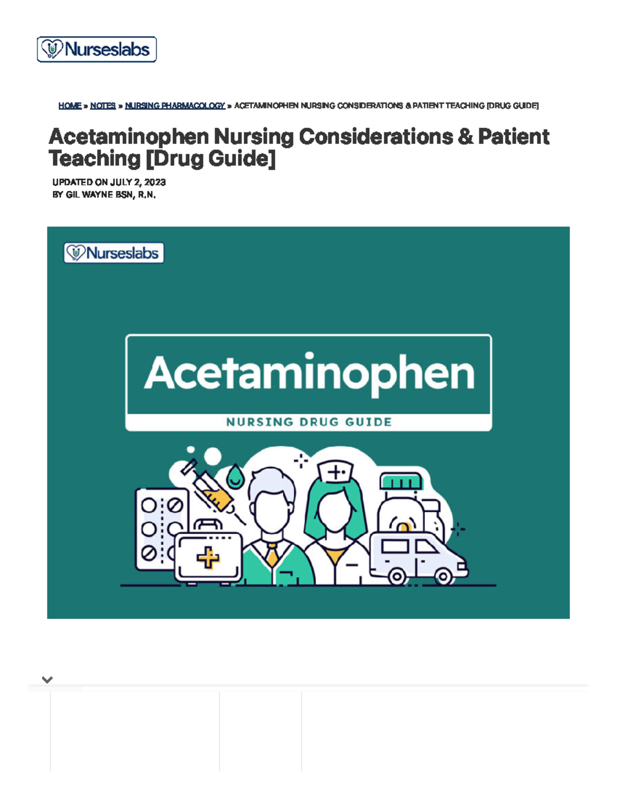 Acetaminophen Nursing Considerations & Patient Teaching [NUR 101 Drug ...
