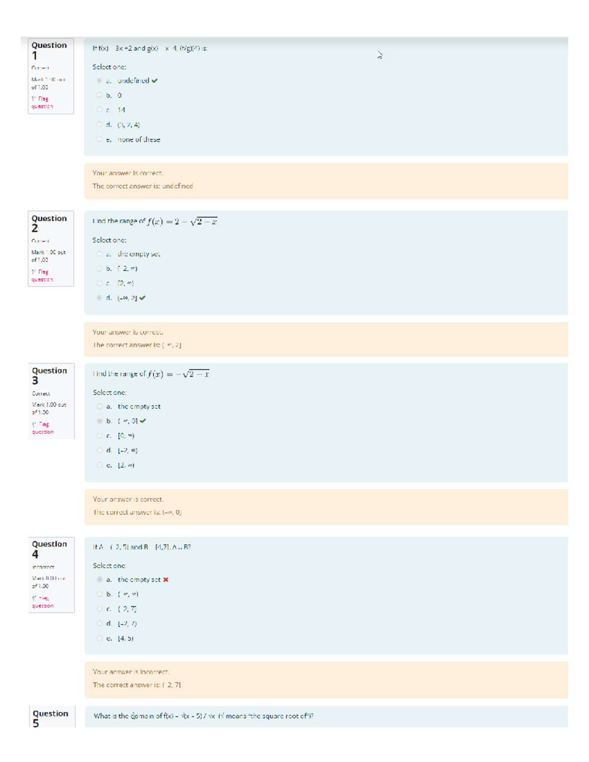 Math 1201 - Unit 1 Self Quiz Guide and Solutions - Studocu