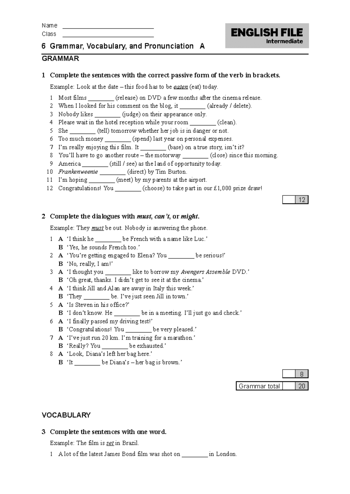 EIC 4 Practice exercises Unit 6 - Class____________________________ 6 ...