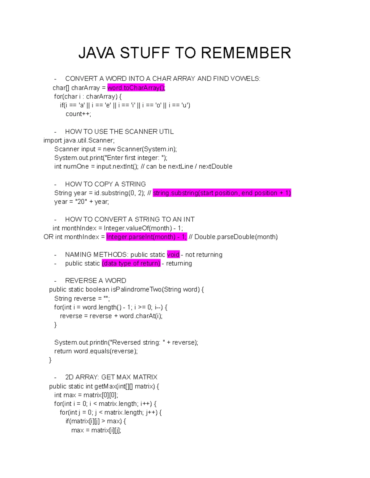 COMP102 Java Loops Worksheet (Week 3) - Practice & Challenges - Studocu