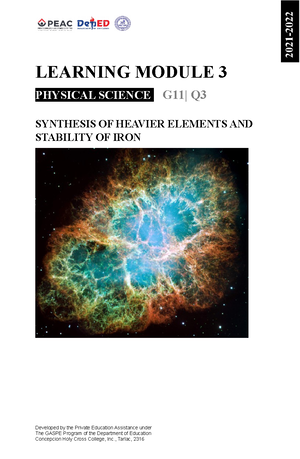 Grade 11 Physical Science - Module 4 (Q4) - LEARNING MODULE 4 PHYSICAL ...