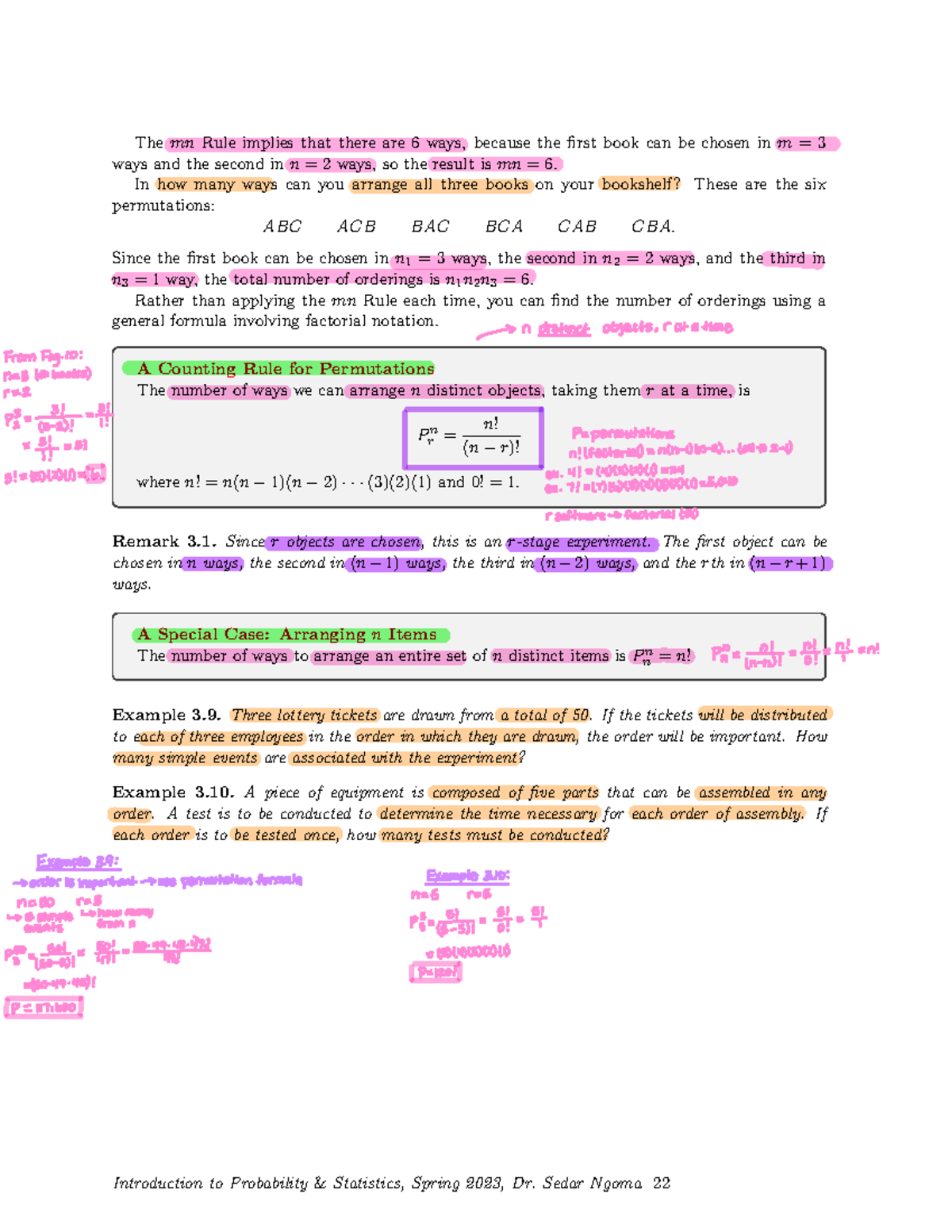 Lecture Notes 2 - Permutations & Combinations in Probability - Studocu