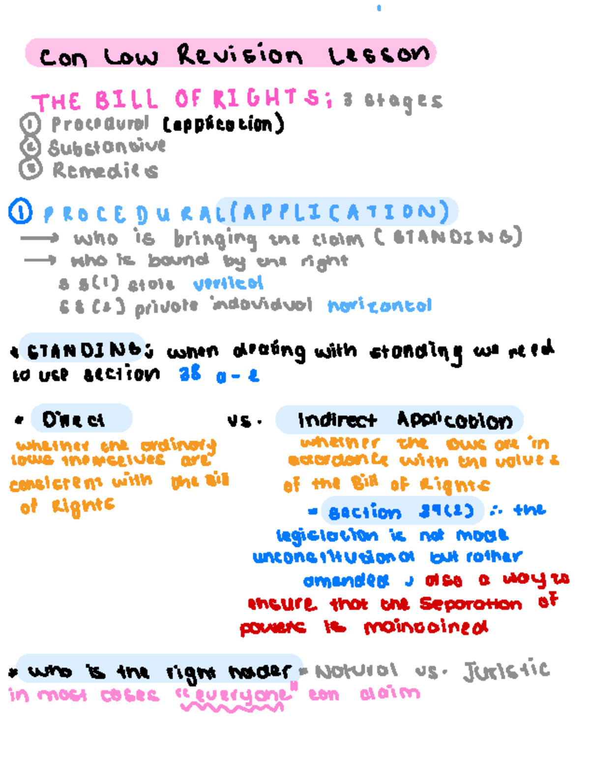 Con Law Revision: The Bill of Rights Lesson 3 Overview - Studocu