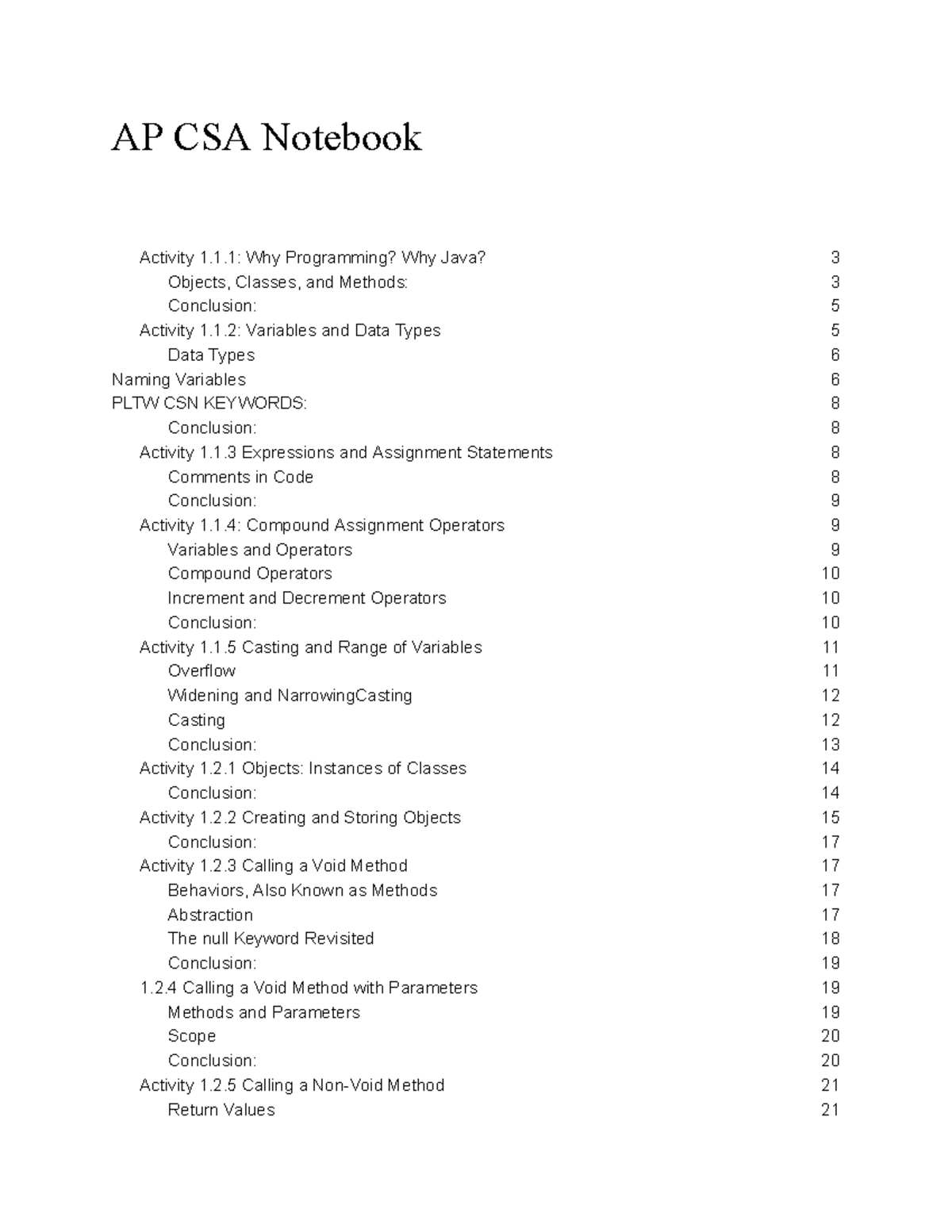 AP CSA Final Exam: Comprehensive Notebook for Unit 1 (Annotated) - Studocu