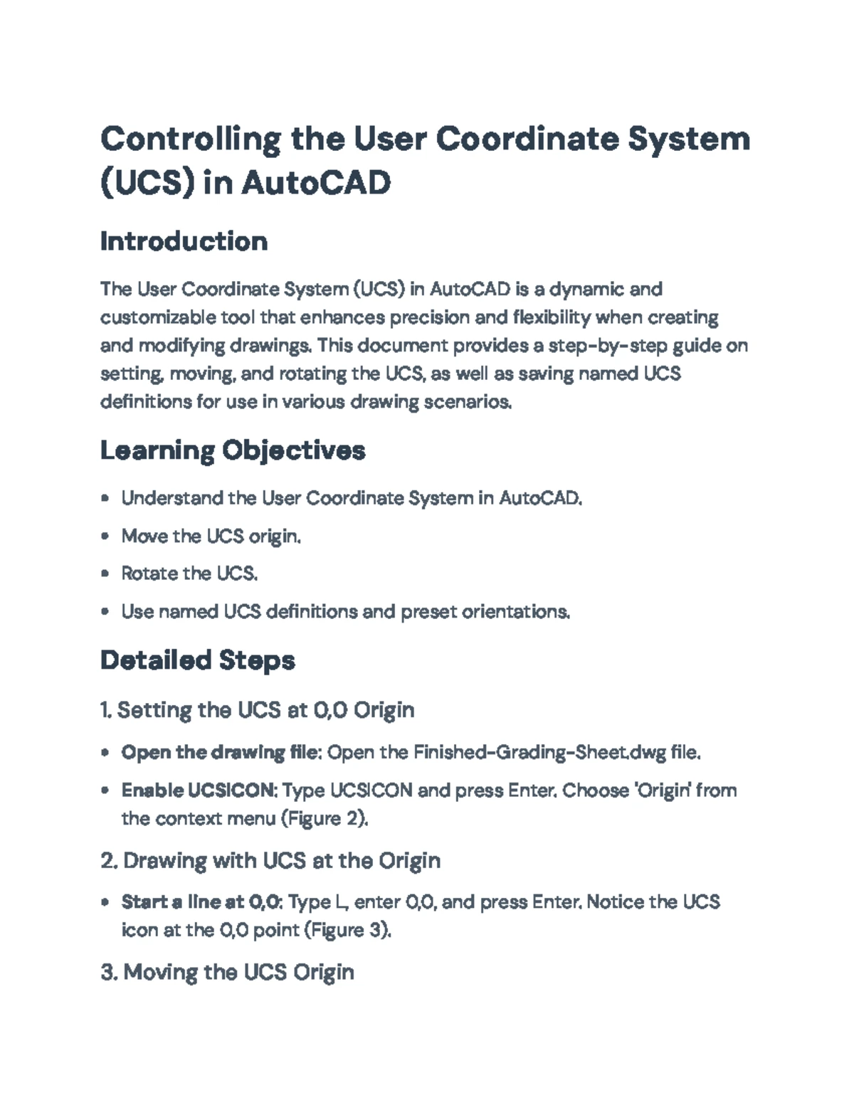 UCS Control in AutoCAD: Step-by-Step Guide (Course Code: CAD101) - Studocu