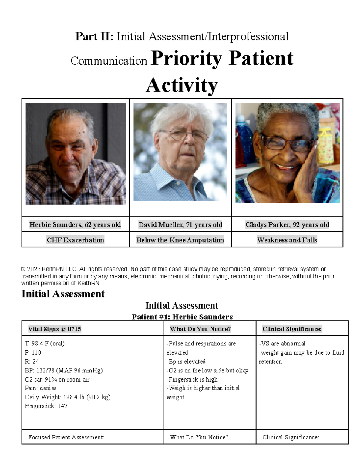 Module 4 - Priority Patient Assessment Activity II - KeithRN - Studocu