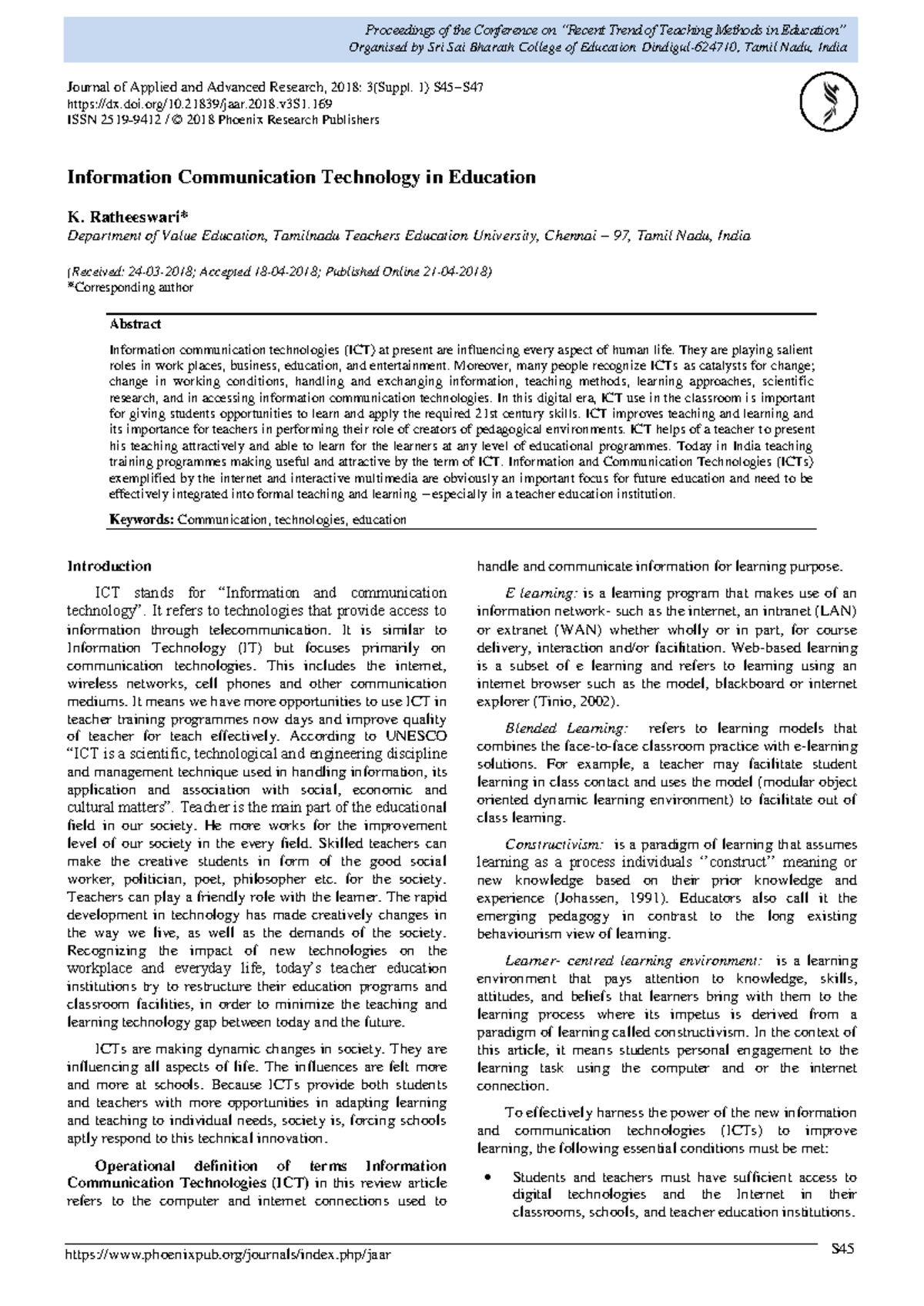 ICT in Education: Enhancing Teacher Training Methods for 21st Century ...