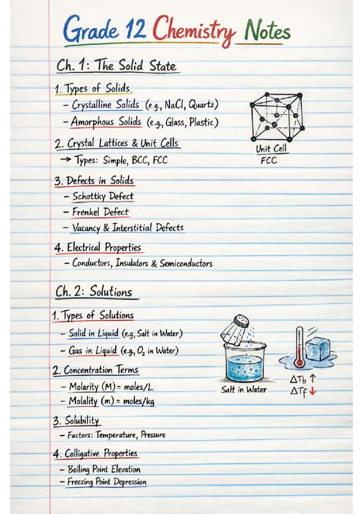 Grade 12 Chemistry Notes: Ch. 1 & 2 Overview for Exam Revision - Studocu