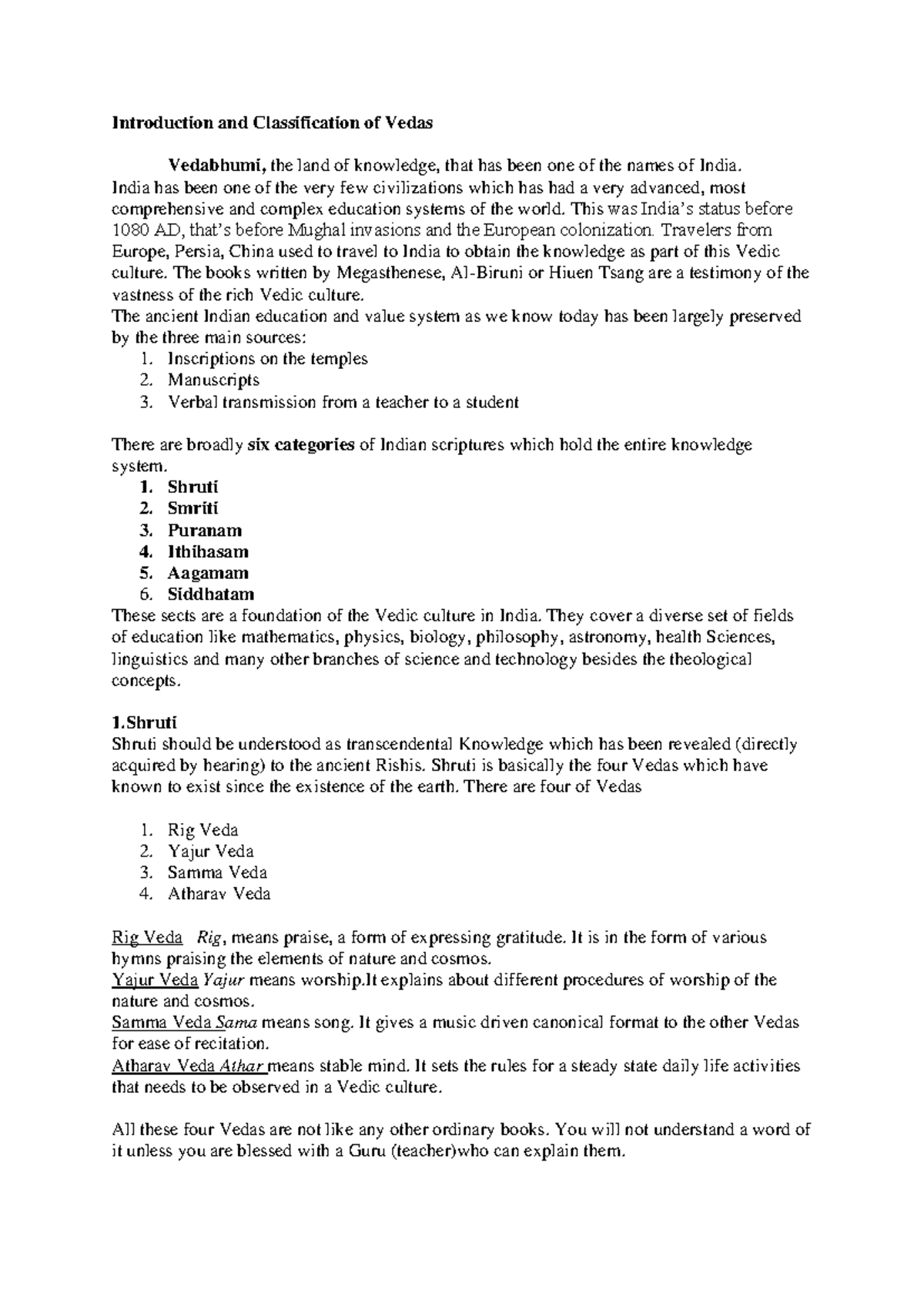 Introduction and Classification of Vedas: A Comprehensive Overview ...