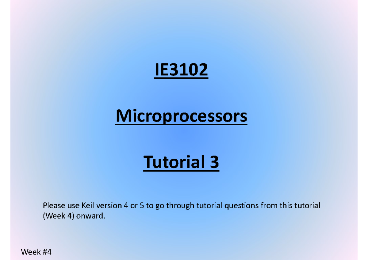 IE3102 Microprocessors Tutorial 3 Solutions and Code Analysis - Studocu