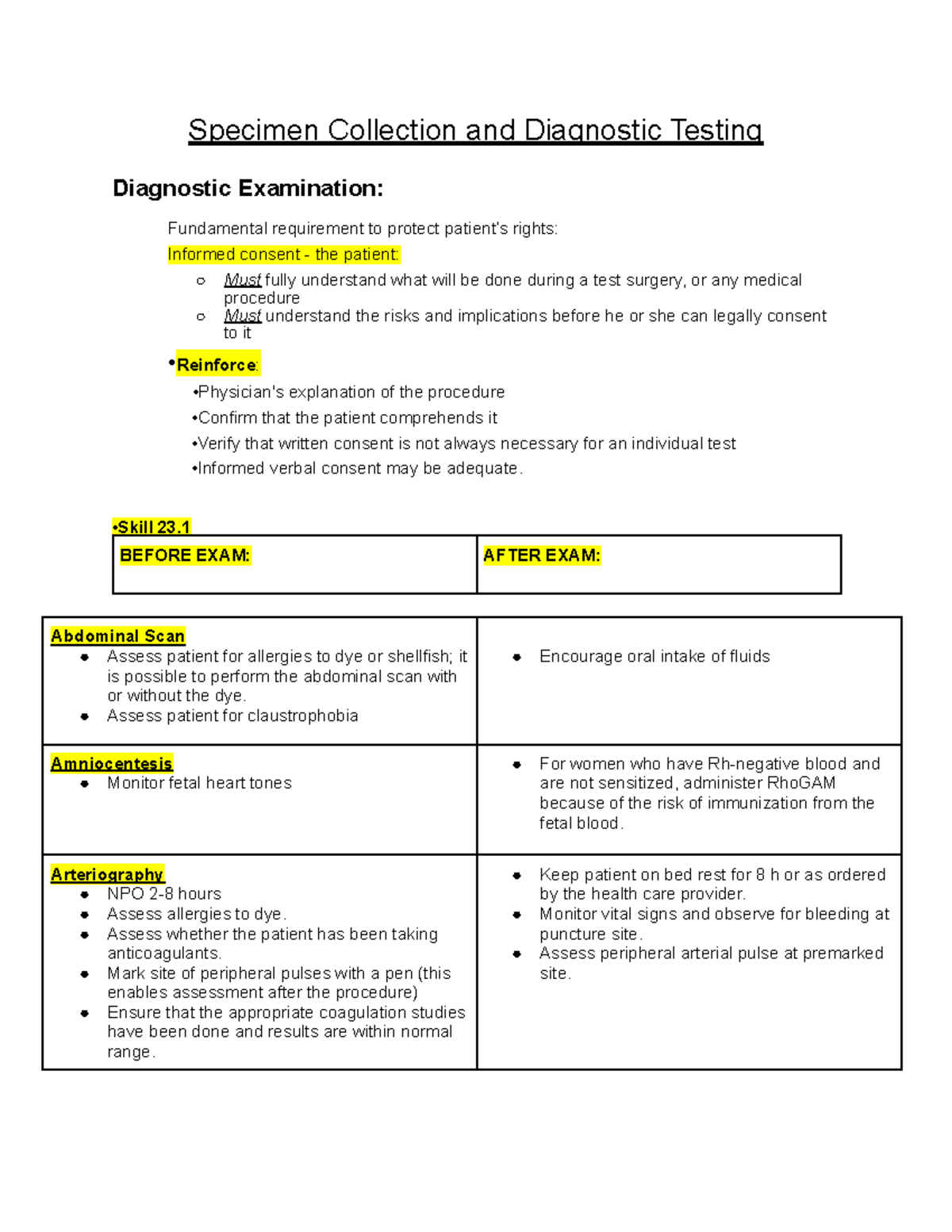 Specimen Collection and Diagnostic Testing Guidelines for Healthcare ...