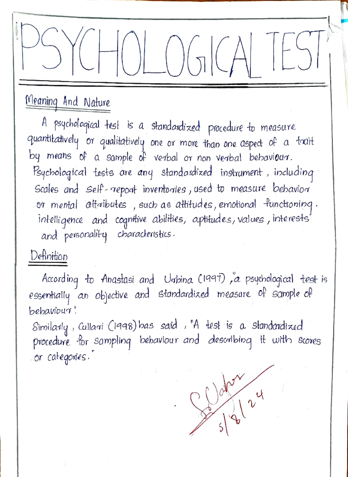 Psy 3Sem Stats Module Notes: Distribution & Hypothesis Testing - Studocu