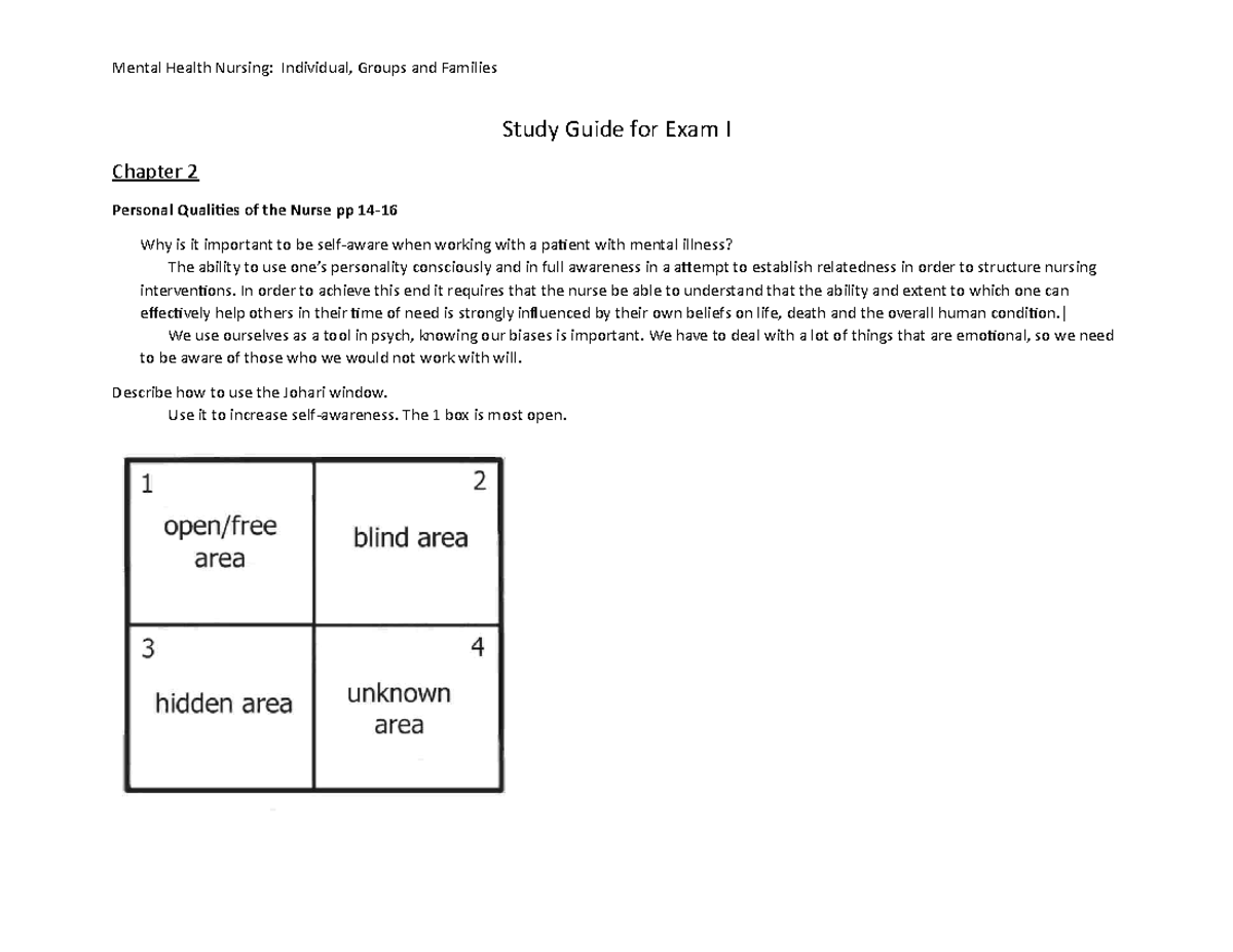 Study Guide For Exam I - Psych - Lecture notes - Test 1 - 3 study notes ...