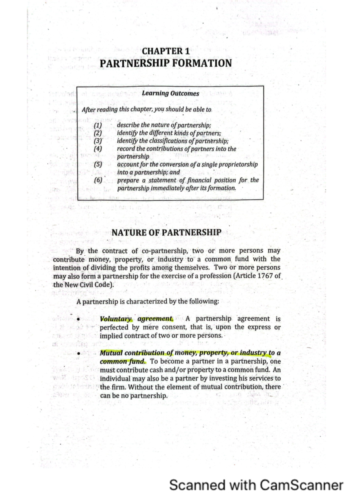 CHAPTER 1: PARTNERSHIP FORMATION - Key Concepts and Learning Outcomes ...