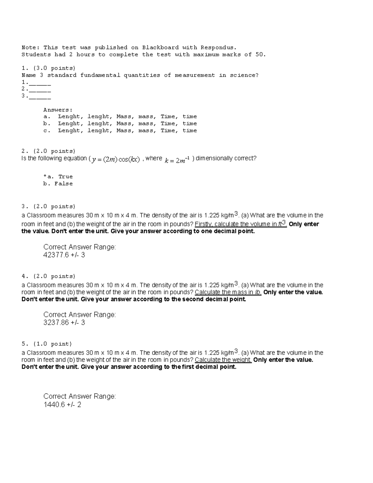 2020 Test 1 Test Paper - practice questions - Note: This test was ...