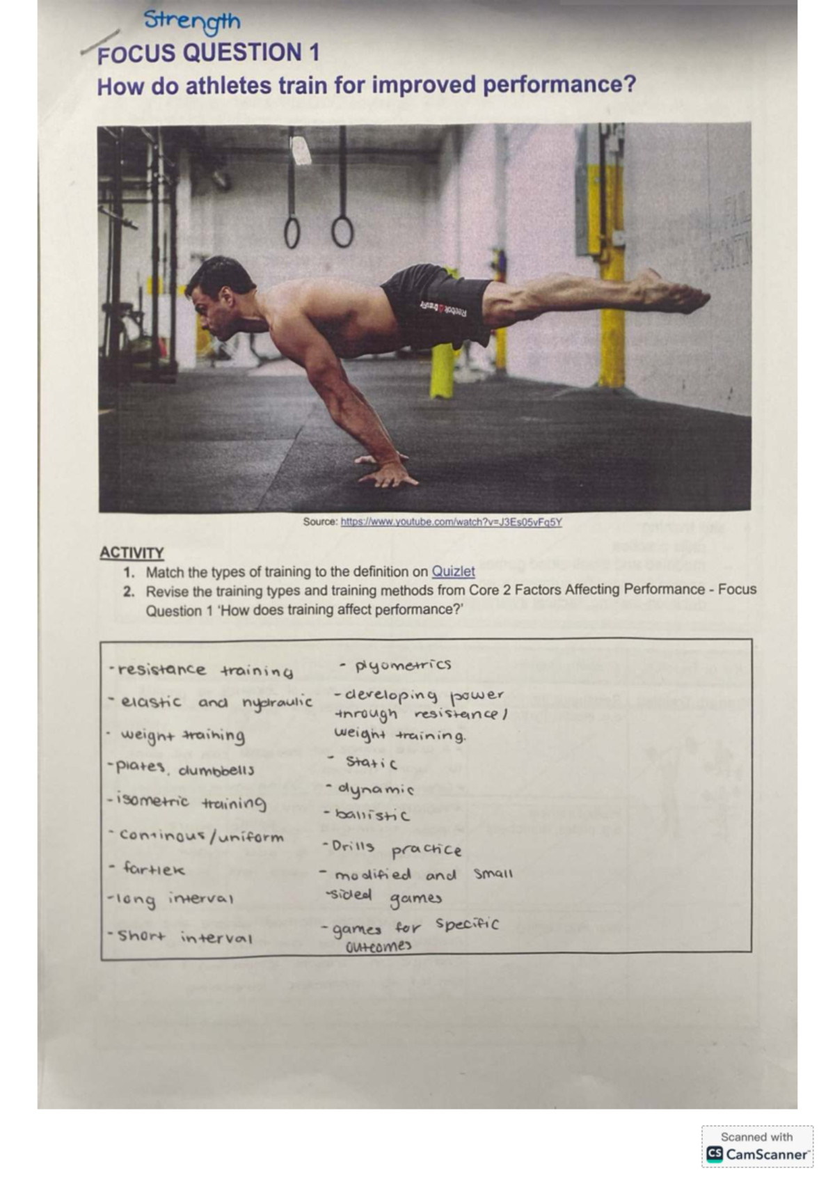Strength Training Methods and Performance Analysis: Focus Q1 (PE101 ...