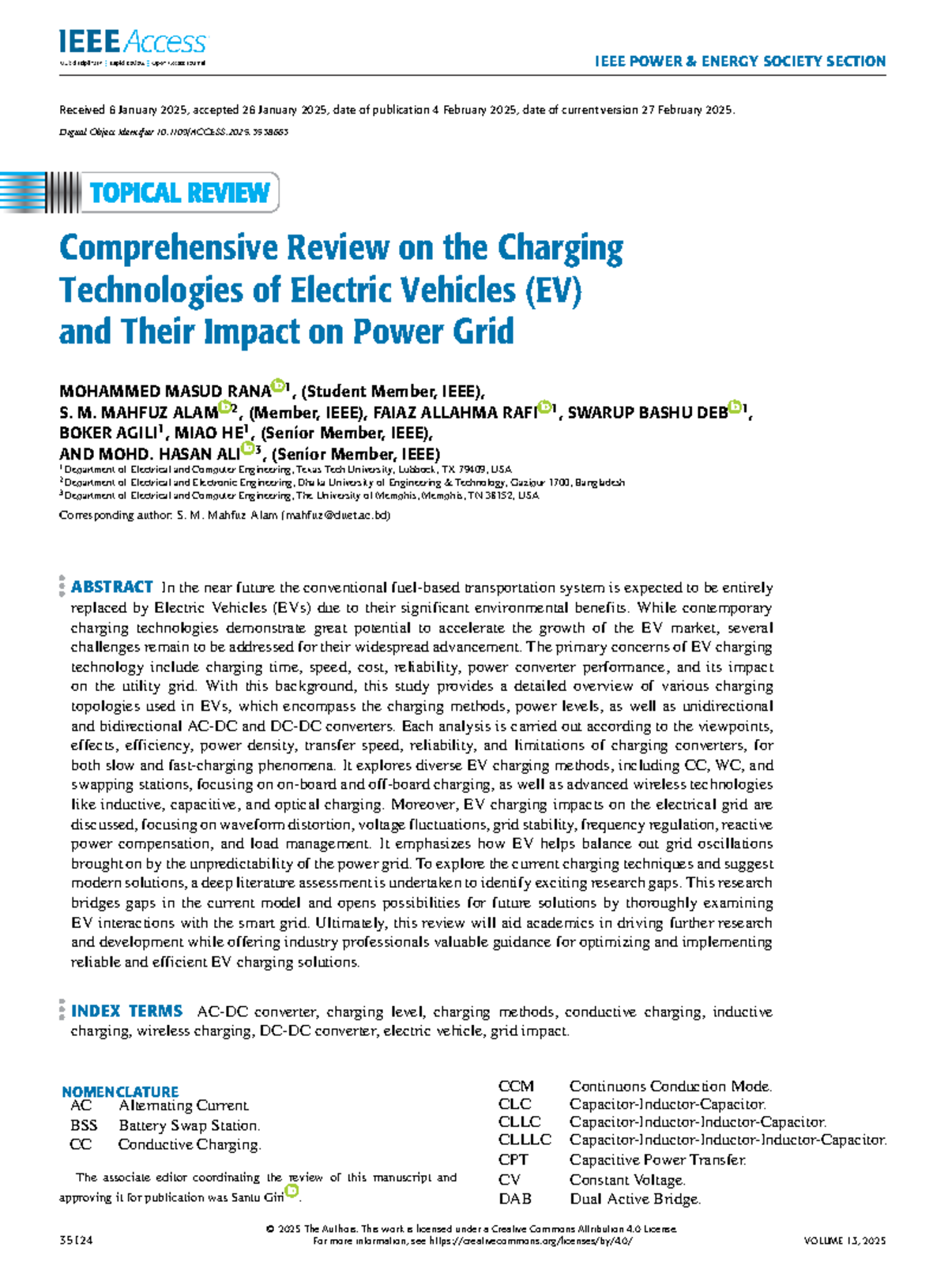 Comprehensive Review on EV Charging Technologies and Grid Impact (EE ...