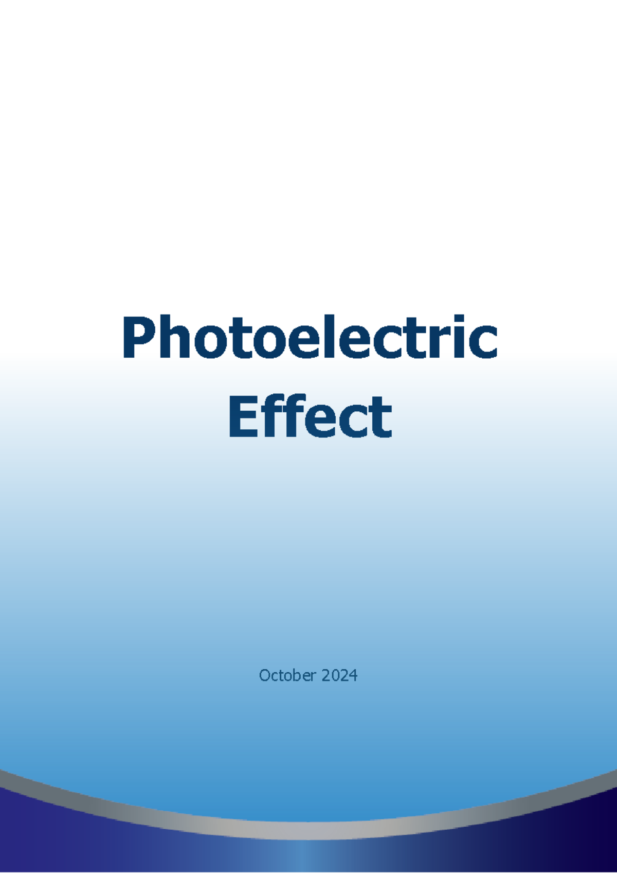 Lab Report: Exploring the Photoelectric Effect (PHYS 101) - Studocu