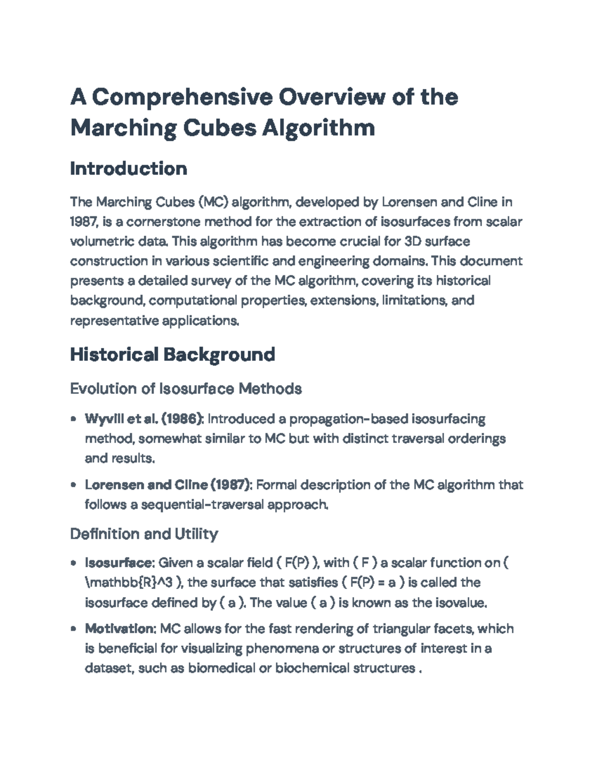Comprehensive Survey on Marching Cubes Algorithm for Isosurface ...