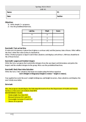 Python Lab 2.1: Exercise #1 - Arrival Time & Algorithm Implementation ...