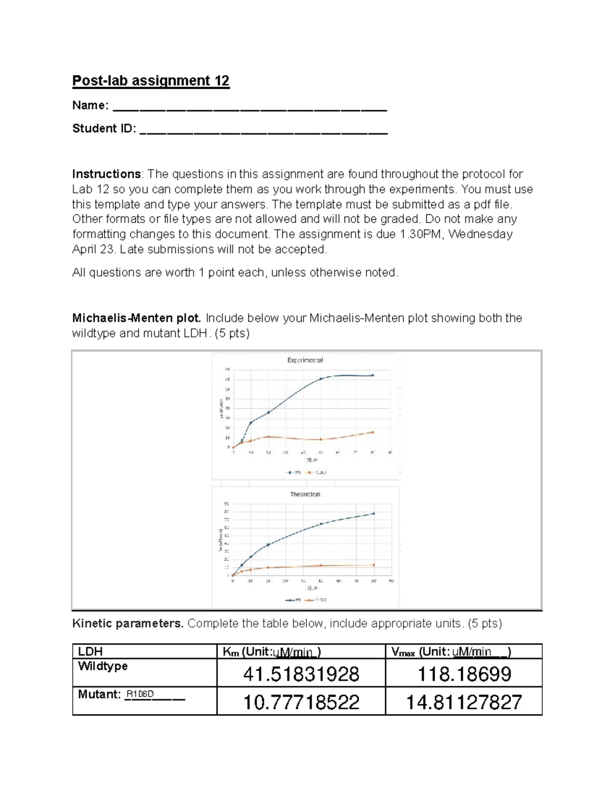 Post-Lab Assignment 1: Lab 1 Protocol and Experiment Analysis - Studocu