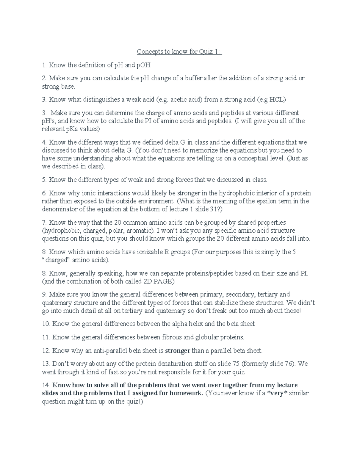 Quiz 1 Study Guide: Key Concepts from Lecture Notes - Studocu