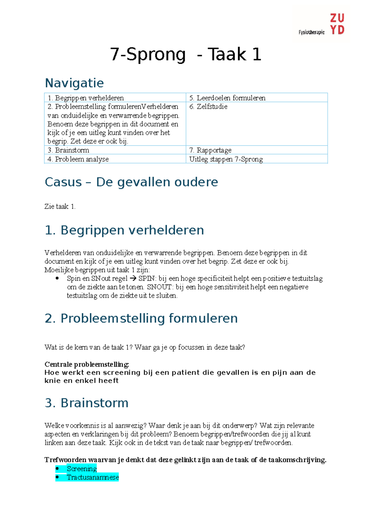 Blok 4 Taak 1: Uitgewerkte Probleemstelling en Leerdoelen - Studeersnel