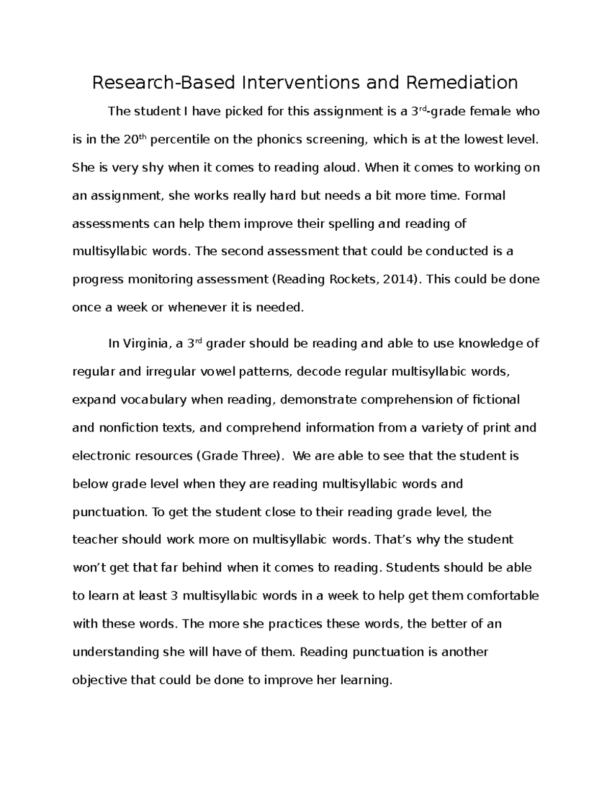 Research-Based Interventions and Remediation for Struggling Readers ...