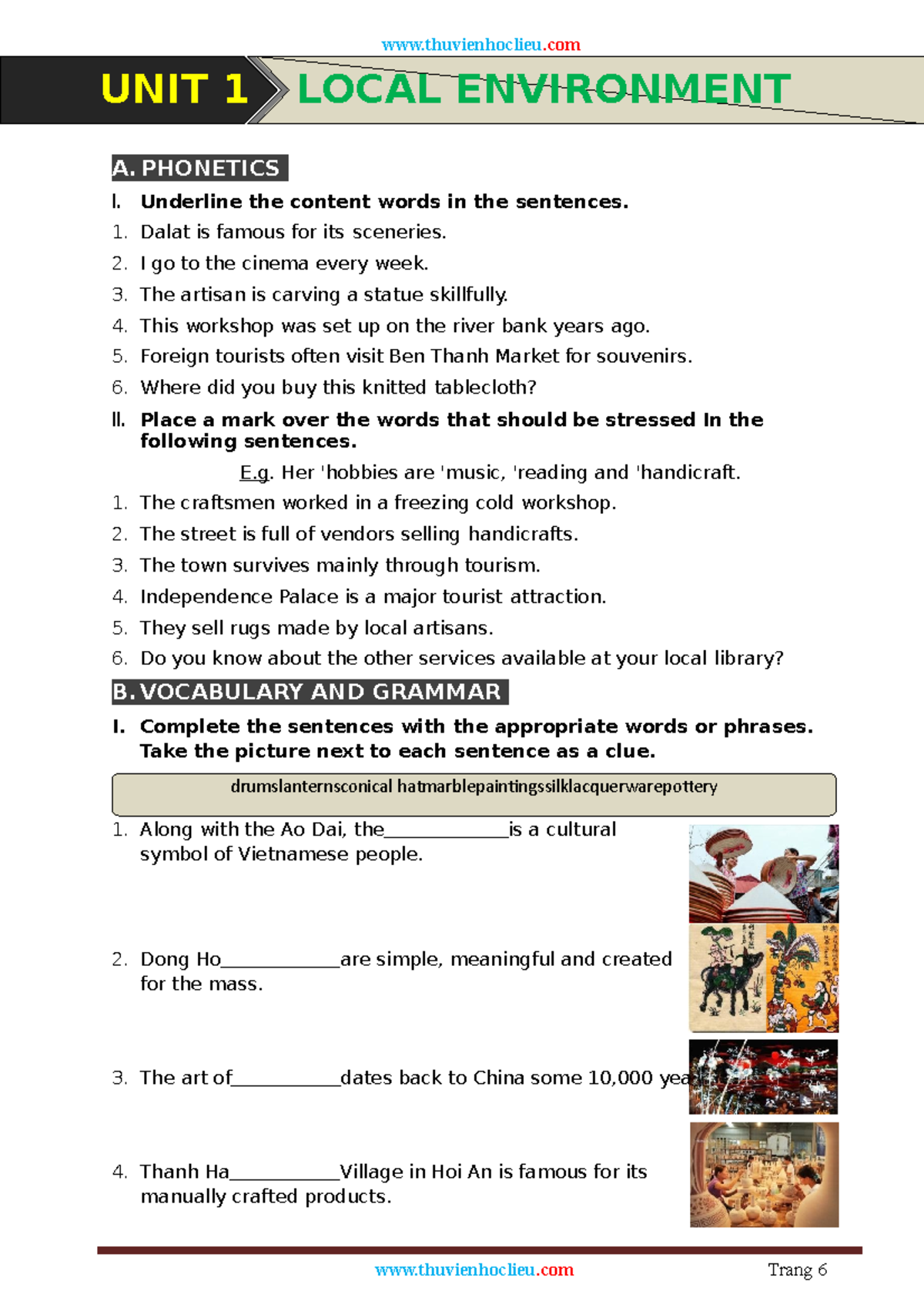 Unit 1: Local Environment Study Guide (Course Code: 9) - Studeersnel